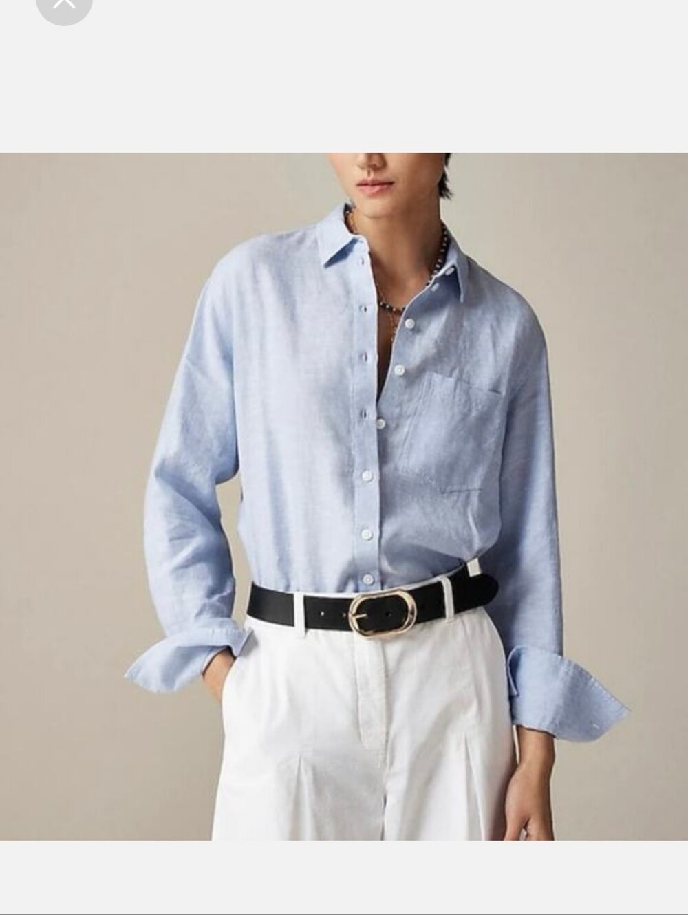 J.Crew Garcon Classic Shirt in Baird McNutt Irish Linen French Blue 8 NWT